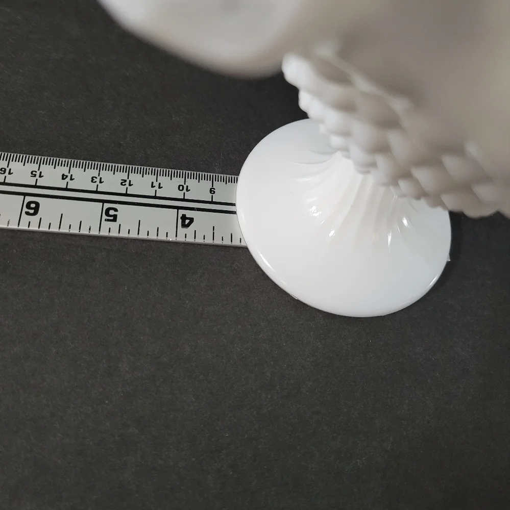 Vintage Fenton Hobnail Milk Glass Compote